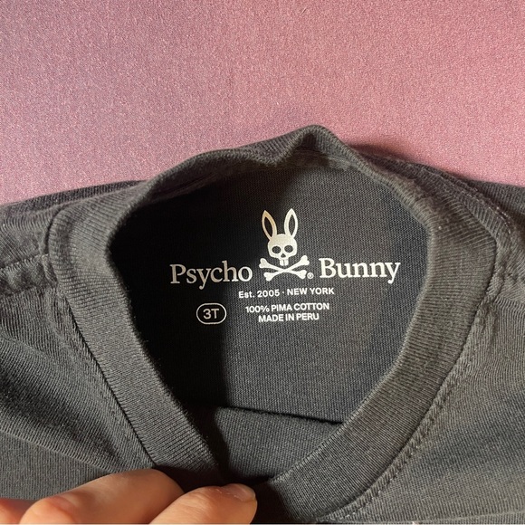 Psycho Bunny 3T Tee Shirt - Black Toddler short sleeve top Raised Graphic Logo - Picture 2 of 5